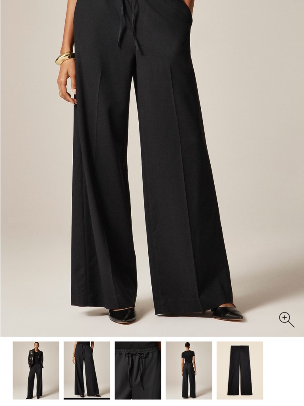 J. Crew Black Wide-Leg Drawstring Pants